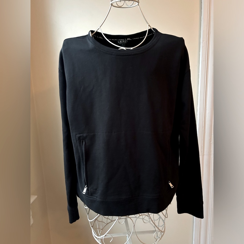Lauren Ralph Lauren long sleeve black sweatshirt.